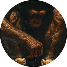 Lade das Bild in den Galerie-Viewer, Aluminiumbild Muskulärer Affe mit goldenen Sneaker Kreis
