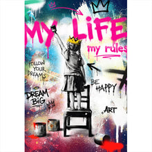 Lade das Bild in den Galerie-Viewer, Aluminiumbild My Life my rules Pop Art No. 2 Hochformat
