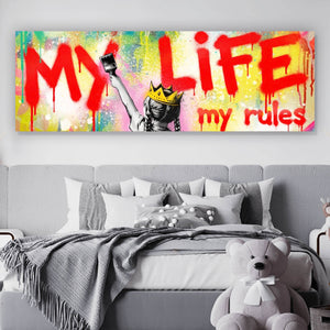 Acrylglasbild My Life my rules Pop Art Panorama