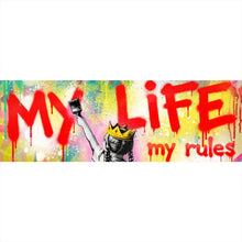 Lade das Bild in den Galerie-Viewer, Spannrahmenbild My Life my rules Pop Art Panorama
