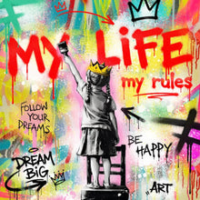 Lade das Bild in den Galerie-Viewer, Poster My Life my rules Pop Art Quadrat
