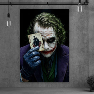 Aluminiumbild Mysteriöses Joker Porträt Hochformat