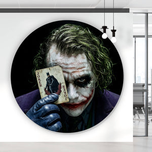 Aluminiumbild Mysteriöses Joker Porträt Kreis