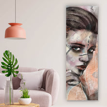 Lade das Bild in den Galerie-Viewer, Poster Mystische Frau mit Fuchs Abstrakt Panorama Hoch
