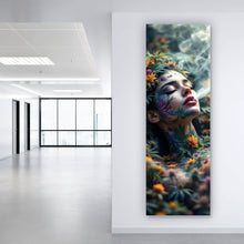 Lade das Bild in den Galerie-Viewer, Poster Mystische rauchende Frau mit Blüten Panorama Hoch

