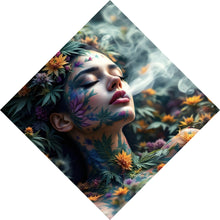 Lade das Bild in den Galerie-Viewer, Poster Mystische rauchende Frau mit Blüten Raute

