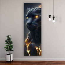 Lade das Bild in den Galerie-Viewer, Poster Mystischer Panther umhüllt von Flammen Panorama Hoch
