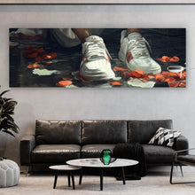 Lade das Bild in den Galerie-Viewer, Aluminiumbild Nachdenkliche Frida umgeben von Blüten und Blumen Panorama
