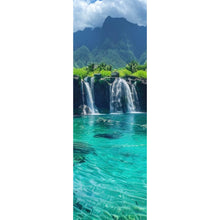 Lade das Bild in den Galerie-Viewer, Leinwandbild Naturparadies mit Wasserfall Kulisse Panorama Hoch
