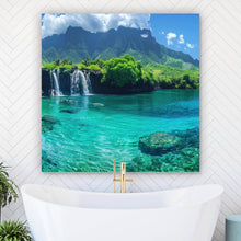 Lade das Bild in den Galerie-Viewer, Poster Naturparadies mit Wasserfall Kulisse Quadrat
