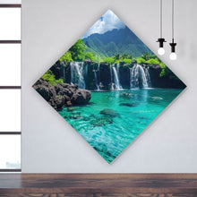 Lade das Bild in den Galerie-Viewer, Spannrahmenbild Naturparadies mit Wasserfall Kulisse Raute
