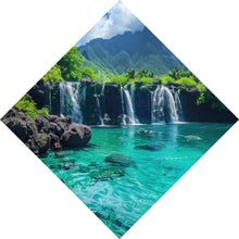 Lade das Bild in den Galerie-Viewer, Spannrahmenbild Naturparadies mit Wasserfall Kulisse Raute
