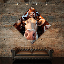 Lade das Bild in den Galerie-Viewer, Poster Neugierige Kühe Nahaufnahme Raute
