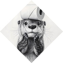 Lade das Bild in den Galerie-Viewer, Poster Niedlicher Otter balanciert Toilettenpapier auf dem Kopf Raute
