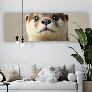 Acrylglasbild Niedlicher Otter mit Toilettenpapier Panorama