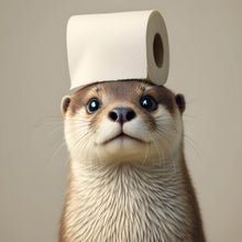 Lade das Bild in den Galerie-Viewer, Acrylglasbild Niedlicher Otter mit Toilettenpapier Quadrat
