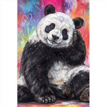 Lade das Bild in den Galerie-Viewer, Aluminiumbild gebürstet Niedlicher Panda Graffiti Hochformat
