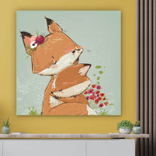 Lade das Bild in den Galerie-Viewer, Acrylglasbild Niedliches Fuchsdesign Quadrat
