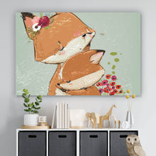 Lade das Bild in den Galerie-Viewer, Leinwandbild Niedliches Fuchsdesign Querformat

