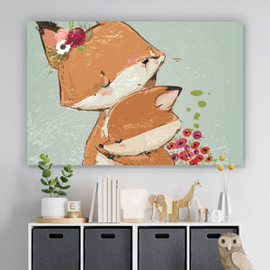 Spannrahmenbild Niedliches Fuchsdesign Querformat