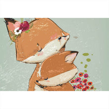 Lade das Bild in den Galerie-Viewer, Poster Niedliches Fuchsdesign Querformat
