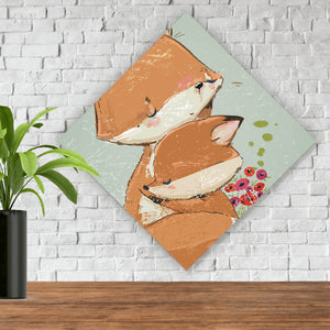 Poster Niedliches Fuchsdesign Raute