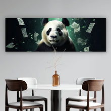 Lade das Bild in den Galerie-Viewer, Poster Panda schwimmt in Geldscheinen Panorama
