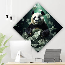 Lade das Bild in den Galerie-Viewer, Poster Panda schwimmt in Geldscheinen Raute
