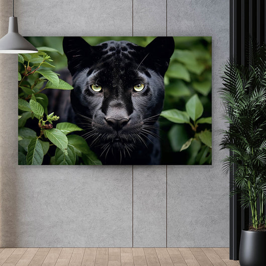 Poster Schwarzer Panther im Dickicht Querformat