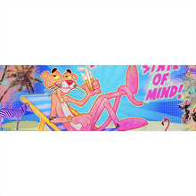 Lade das Bild in den Galerie-Viewer, Aluminiumbild Panther am Strand Pink Pop Art Panorama
