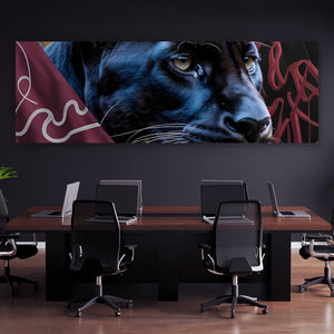 Acrylglasbild Panther und Fische modern Panorama