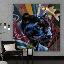 Lade das Bild in den Galerie-Viewer, Poster Panther und Fische modern Quadrat
