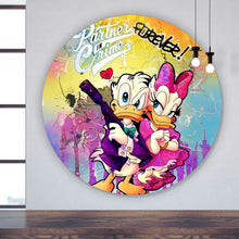 Lade das Bild in den Galerie-Viewer, Aluminiumbild gebürstet Partners in Crime Forever Kreis
