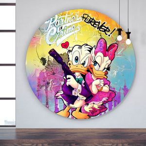 Aluminiumbild gebürstet Partners in Crime Forever Kreis