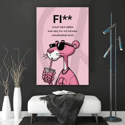 Poster Peace Panther mit Spruch Hochformat