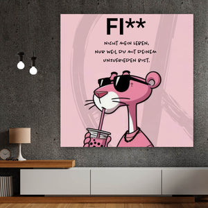 Poster Peace Panther mit Spruch Quadrat