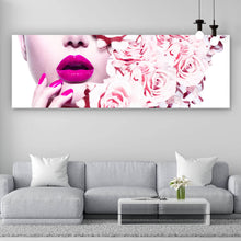 Lade das Bild in den Galerie-Viewer, Leinwandbild Pink Lipstick Panorama
