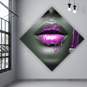 Poster Pinke Lippen Raute