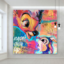 Lade das Bild in den Galerie-Viewer, Poster Pop Art Bamby mit Hase Quadrat
