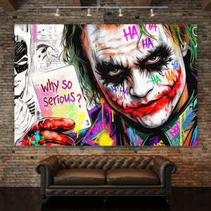 Poster Pop Art Joker mit Karte Querformat