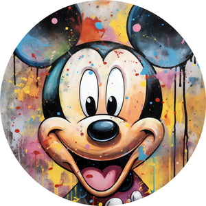 Aluminiumbild Pop Art Micky Portrait Kreis