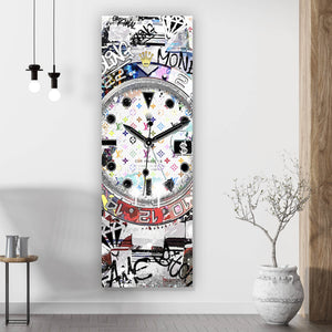 Poster Pop Art Uhr Bling Panorama Hoch