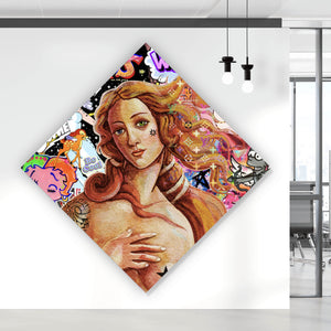 Poster Pop Art Venus mit Comic Figuren Raute