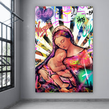 Lade das Bild in den Galerie-Viewer, Aluminiumbild gebürstet Pop Art Virgin Hochformat
