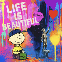 Lade das Bild in den Galerie-Viewer, Aluminiumbild Pop Art Wandbild mit inspirierendem Zitat Quadrat
