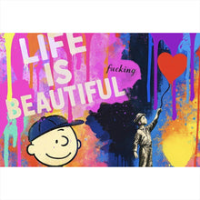 Lade das Bild in den Galerie-Viewer, Leinwandbild Pop Art Wandbild mit inspirierendem Zitat Querformat
