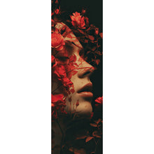 Lade das Bild in den Galerie-Viewer, Poster Porträt einer Frau umgeben von Blumen Panorama Hoch
