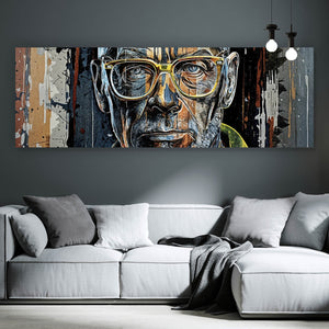 Poster Porträt Mann mit Brille Panorama