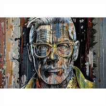 Lade das Bild in den Galerie-Viewer, Acrylglasbild Porträt Mann mit Brille Querformat
