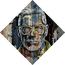 Lade das Bild in den Galerie-Viewer, Acrylglasbild Porträt Mann mit Brille Raute
